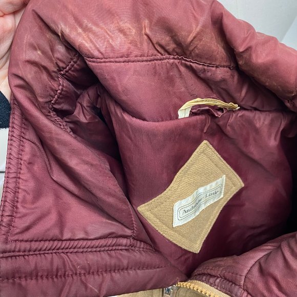 Vintage Anderson-Little Tan w/ Red Trim Coat Large Wool Blend - Picture 15 of 15